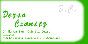 dezso csanitz business card
