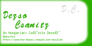 dezso csanitz business card